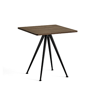 HAY Pyramid 21 Café vierkant tafel-Zwart-70x70x74 cm (lxbxh)-Gerookt eiken