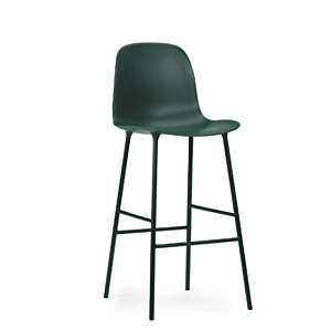 Normann Copenhagen Form Bar Chair barkruk stalen onderstel -Green-Zithoogte 65 cm
