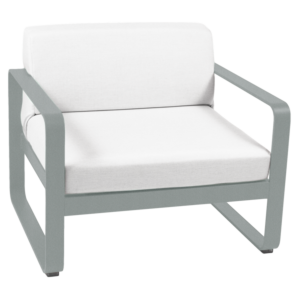 Fermob Bellevie fauteuil met off-white zitkussen-Lapilli Grey