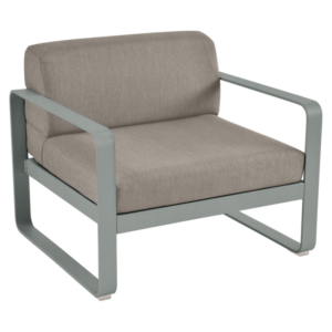 Fermob Bellevie fauteuil met grey taupe zitkussen-Lapilli Grey
