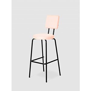 Puik Option Barstool barkruk  Zithoogte 75 cm-Roze-Ronde zit, vierkante rug