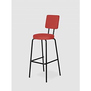 Puik Option Barstool barkruk Zithoogte 65 cm-Ronde zit, vierkante rug-Terracotta