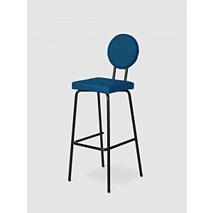 Puik Option Barstool barkruk  Zithoogte 75 cm-Donker blauw-Vierkante zit, ronde rug