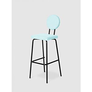Puik Option Barstool barkruk  Zithoogte 75 cm-Licht blauw-Vierkante zit, ronde rug