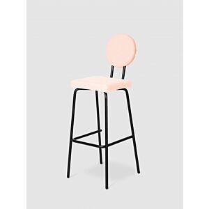 Puik Option Barstool barkruk  Zithoogte 75 cm-Roze-Vierkante zit, ronde rug