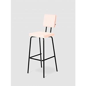 Puik Option Barstool barkruk  Zithoogte 75 cm-Roze-Vierkante zit, vierkante rug