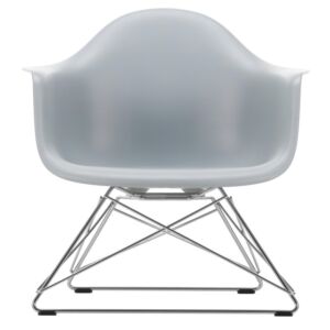 Vitra Eames LAR loungestoel met verchroomd onderstel-Helder grijs