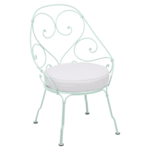 Fermob 1900 fauteuil met off-white zitkussen-Ice Mint