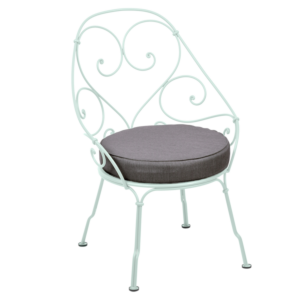 Fermob 1900 fauteuil met graphite grey zitkussen-Ice Mint
