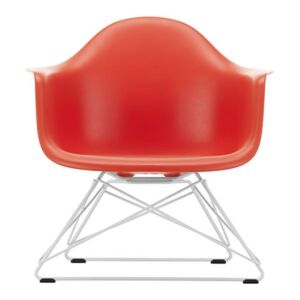 Vitra Eames LAR loungestoel met wit onderstel-Poppy rood