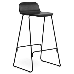 Normann Copenhagen Just Barstool zwart onderstel met rug-Black-Zithoogte 65 cm