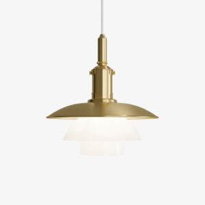 Louis Poulsen 3/3 Messing Opaalglas hanglamp - Limited Edition