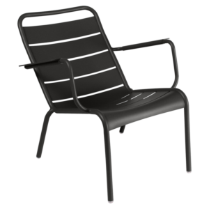 Fermob Luxembourg Lounge Low fauteuil met armleuning-Liquorice