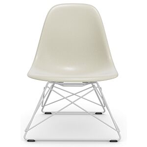 Vitra Eames LSR Fiberglass loungestoel met wit onderstel-Parchment
