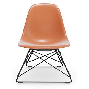 Vitra Eames LSR Fiberglass loungestoel met verchroomd onderstel-Red Orange