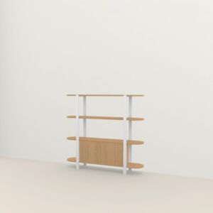 Studio HENK Oblique Cabinet OB-4L wit frame-155 cm (2 frames)-Hardwax oil light