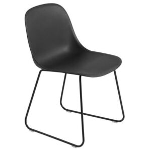 Muuto Fiber Side Sled stoel-Zwart
