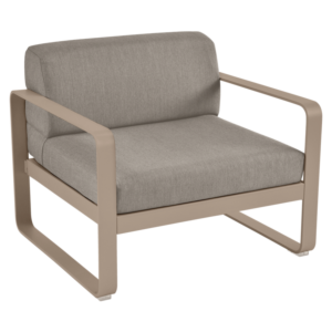 Fermob Bellevie fauteuil met grey taupe zitkussen-Nutmeg