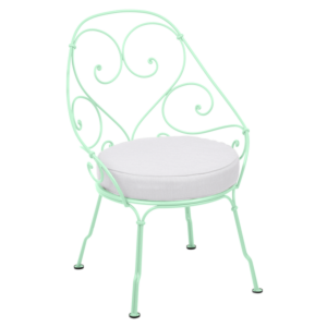 Fermob 1900 fauteuil met off-white zitkussen-Opaline Green