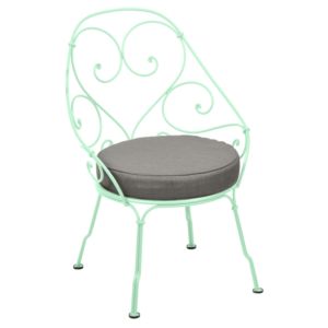 Fermob 1900 fauteuil met grey taupe zitkussen-Opaline Green