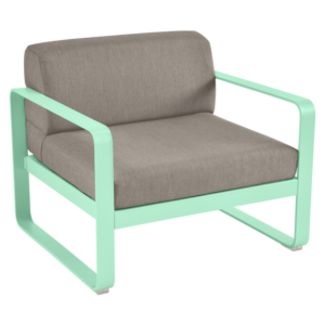 Fermob Bellevie fauteuil met grey taupe zitkussen-Opaline Green
