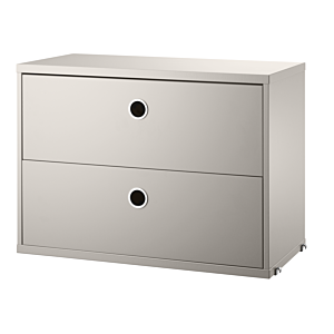 String Chest with Drawers ladekast-58x30x42 cm-Beige