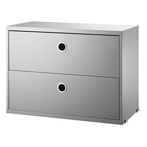 String Chest with Drawers ladekast-58x30x42 cm-Grey