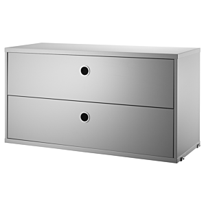 String Chest with Drawers ladekast-78x30x42 cm-Grey