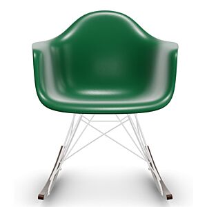 Vitra Eames RAR schommelstoel met wit onderstel-Emerald-Esdoorn donker
