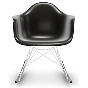 Vitra Eames RAR schommelstoel met wit onderstel-Diepzwart-Esdoorn donker