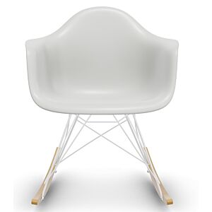Vitra Eames RAR schommelstoel met wit onderstel-Cotton white-Esdoorn goud