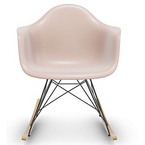 Vitra Eames RAR schommelstoel met zwart onderstel-Pale rose-Esdoorn goud