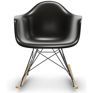 Vitra Eames RAR schommelstoel met zwart onderstel-Diepzwart-Esdoorn goud