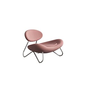 WOUD Meadow lounge stoel-Vidar roze-Brushed stainless steel