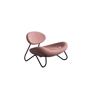 WOUD Meadow lounge stoel-Vidar roze-Black Painted steel