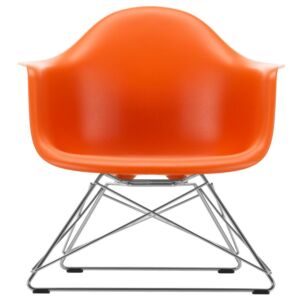 Vitra Eames LAR loungestoel met verchroomd onderstel-Rusty oranje
