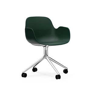 Normann Copenhagen Form Swivel bureaustoel aluminium onderstel-Green
