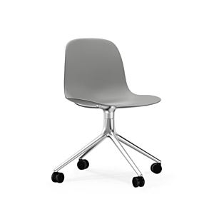 Normann Copenhagen Form Swivel zonder arm bureaustoel aluminium onderstel-Grey