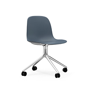 Normann Copenhagen Form Swivel zonder arm bureaustoel aluminium onderstel-Blue