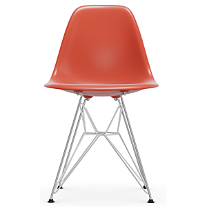 Vitra Eames DSR stoel met verchroomd onderstel-Poppy red RE