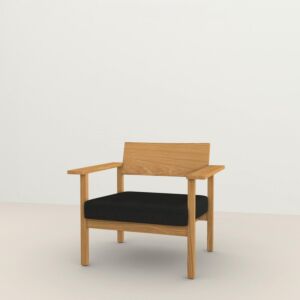 Studio HENK Base Lounge chair-Onyx 169-Hardwax oil natural