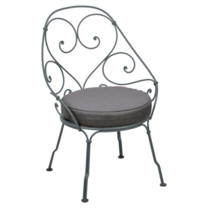 Fermob 1900 fauteuil met graphite grey zitkussen-Storm Grey