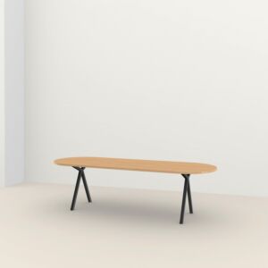 Studio HENK Slim X-type Flat Oval tafel zwart frame 3 cm
