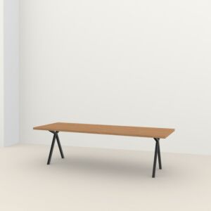 Studio HENK Slim X-type Outdoor tafel Iroko zwart frame