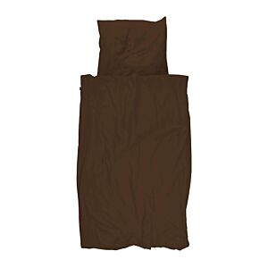 Snurk Dark Brown flanel dekbedovertrek-140x200/220 cm