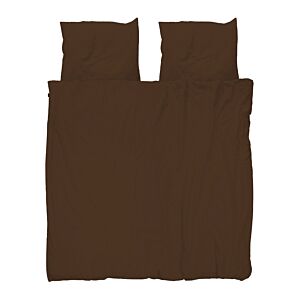 Snurk Dark Brown flanel dekbedovertrek-240x200/220 cm