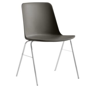 &amp;tradition Rely HW26 stoel chroom onderstel-Stone grey