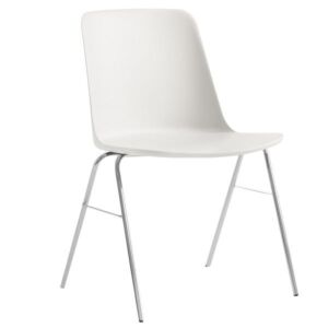 &amp;tradition Rely HW26 stoel chroom onderstel-Wit