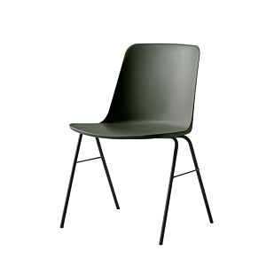 &amp;tradition Rely HW26 stoel zwart onderstel-Bronze green