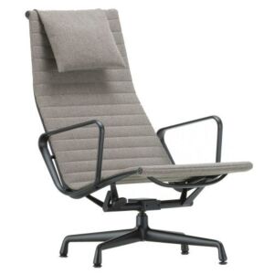 Vitra Aluminium Chair Black EA 124 grijs fauteuil
